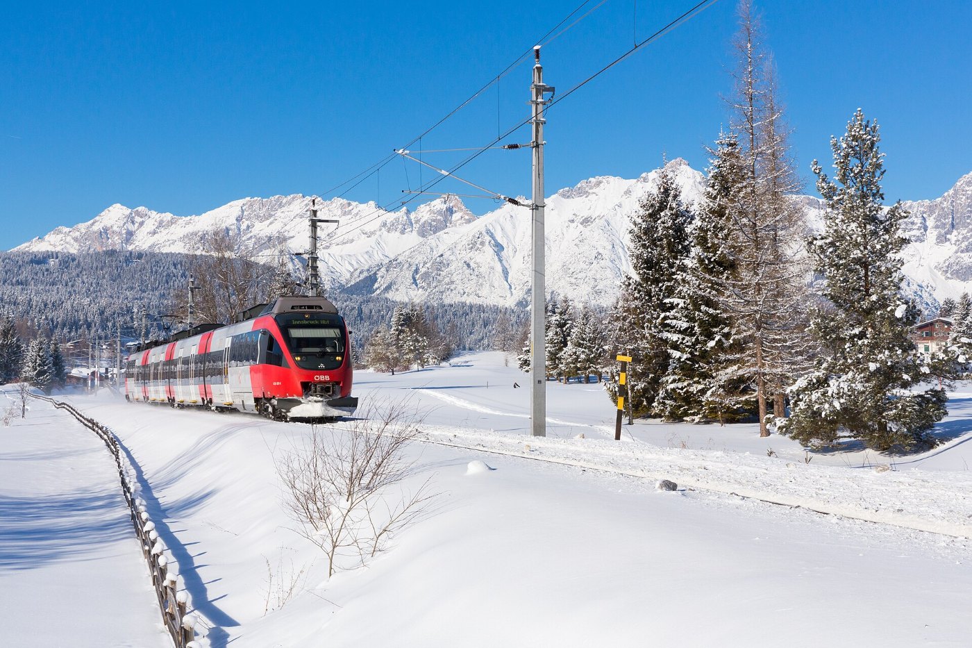 Regionalzug bei Seefeld, Mittenwaldbahn, 19.01.2017