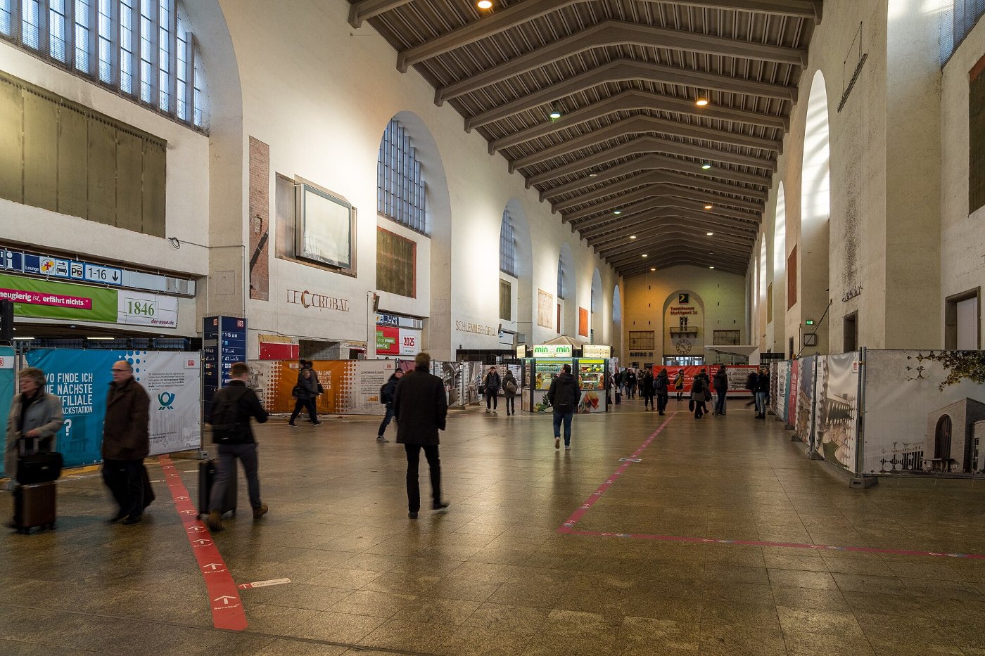 Stuttgart 21 Bahnhofshalle während des Umbaus im Feb. 2020