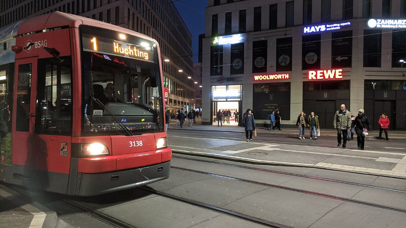 Straßenbahn Bremen 1 3138 Hauptbahnhof