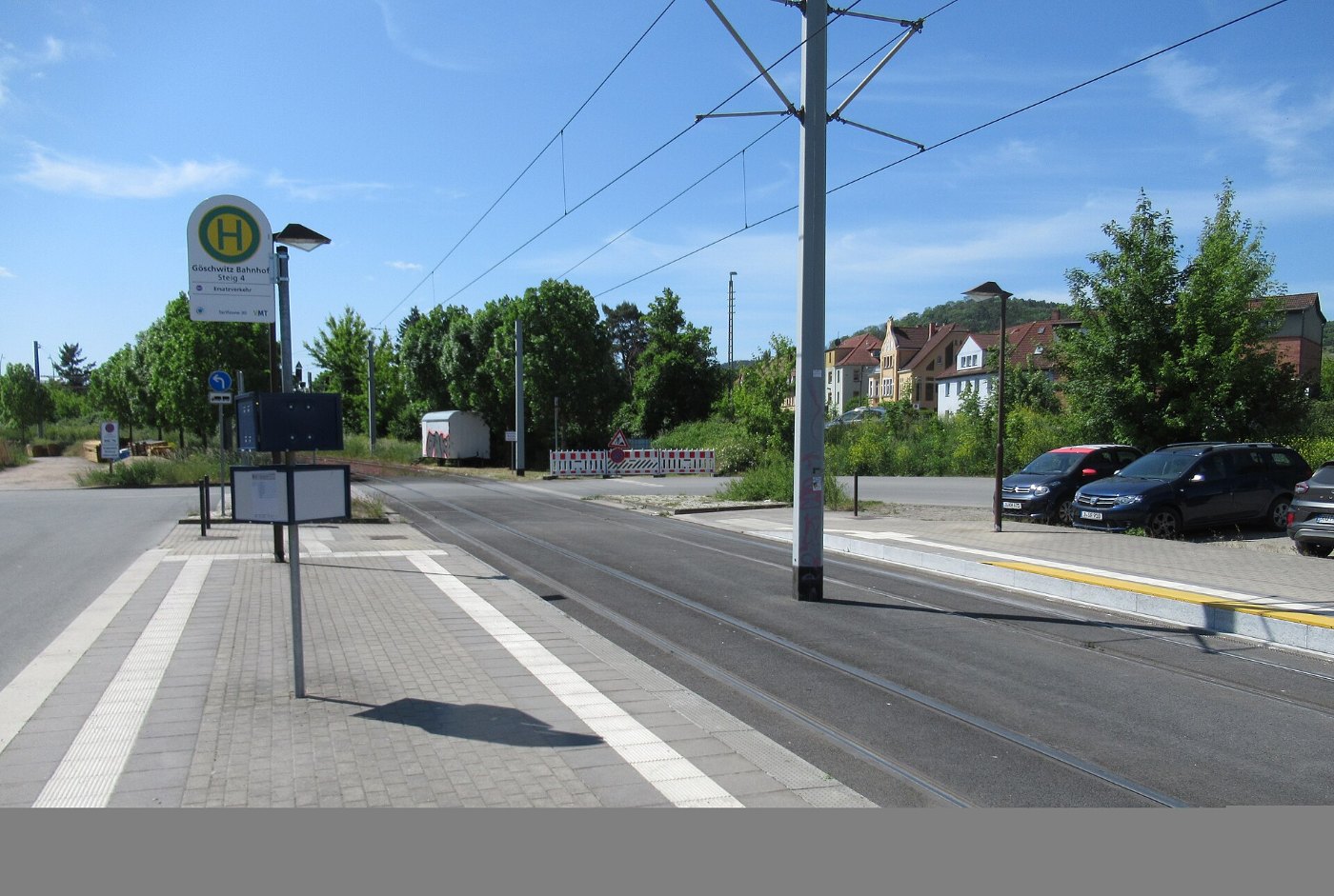 Straßenbahnhaltestelle in Jena (Göschwitz Bahnhof)
