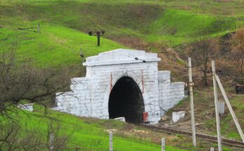 Railway tunnel in Dnipro