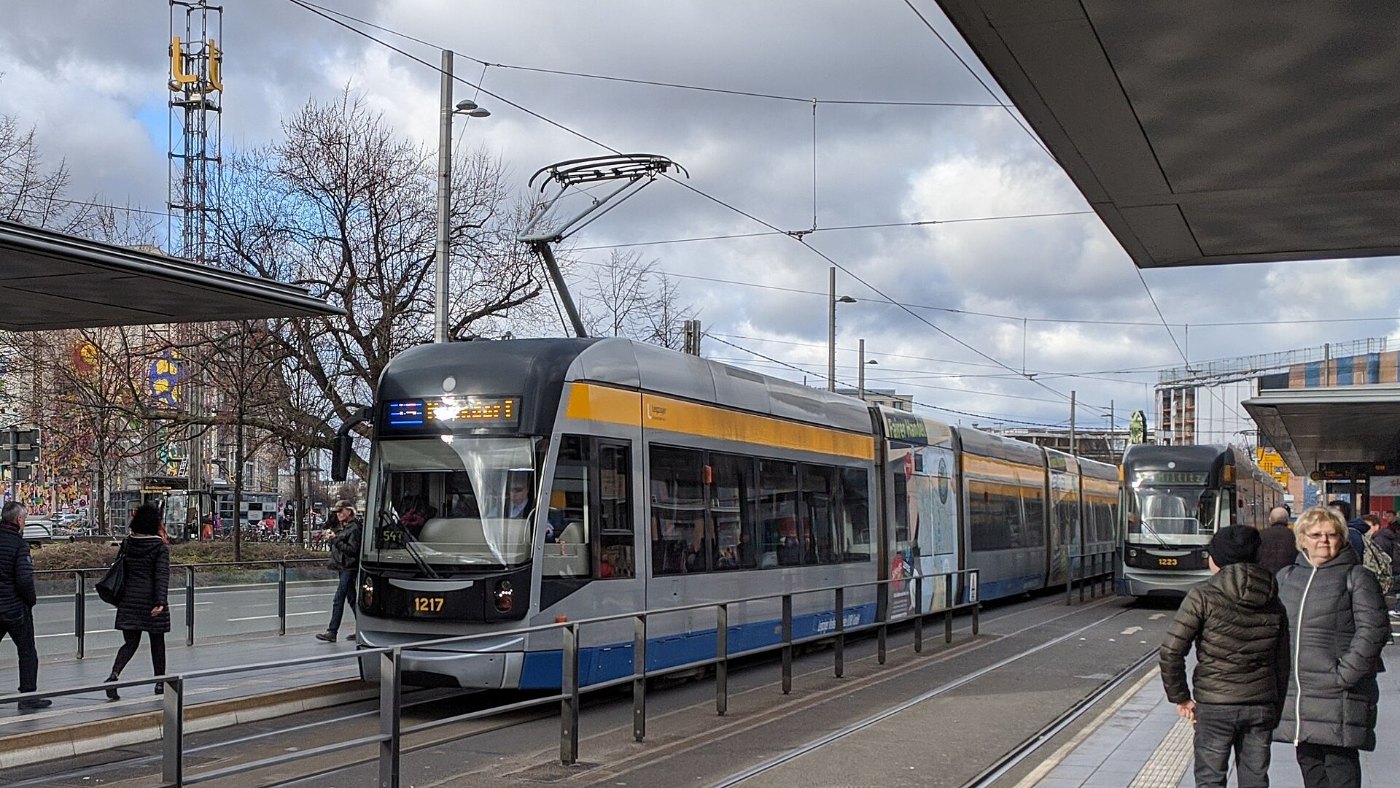 Straßenbahn Leipzig 15 1217 Hauptbahnhof