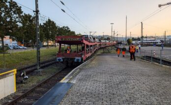 Deutschland BTE Autoreisezug Lörrach Güterbahnhof ARZ DDm Rangieren Luft