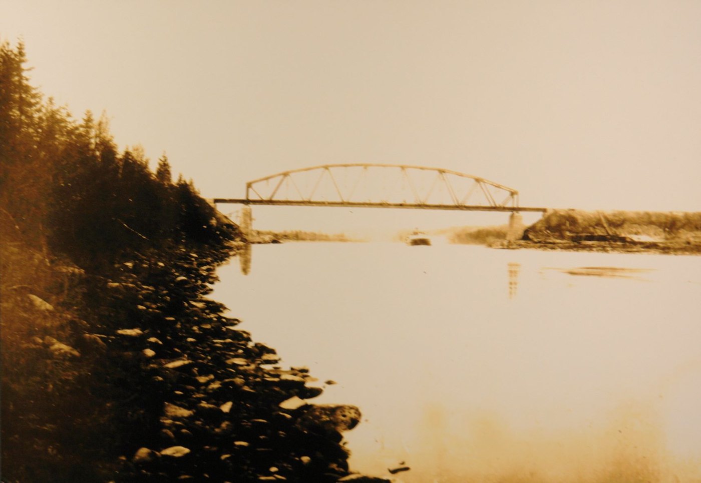Murmanbahn Eisenbahnbrücke über den Fluss Svir, 1916