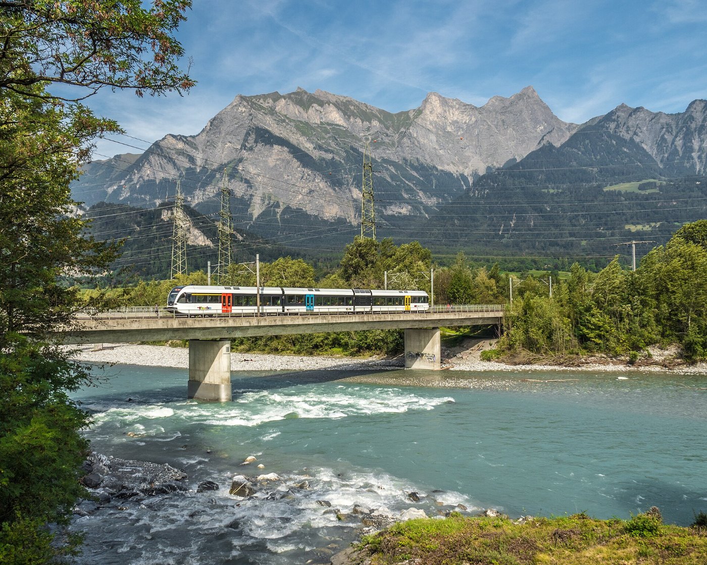 Eisenbahnbrücke Bad Ragaz über den Alpenrhein, Bad Ragaz SG – Maienfeld