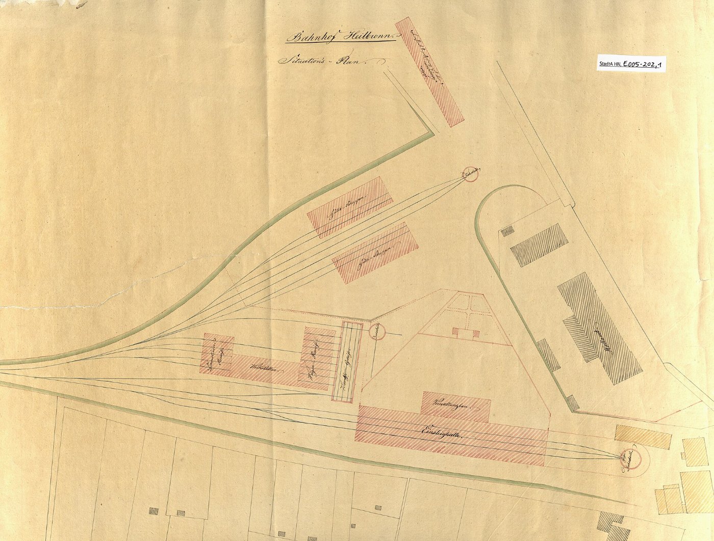 Bahnhof Heilbronn Situations Plan 1848