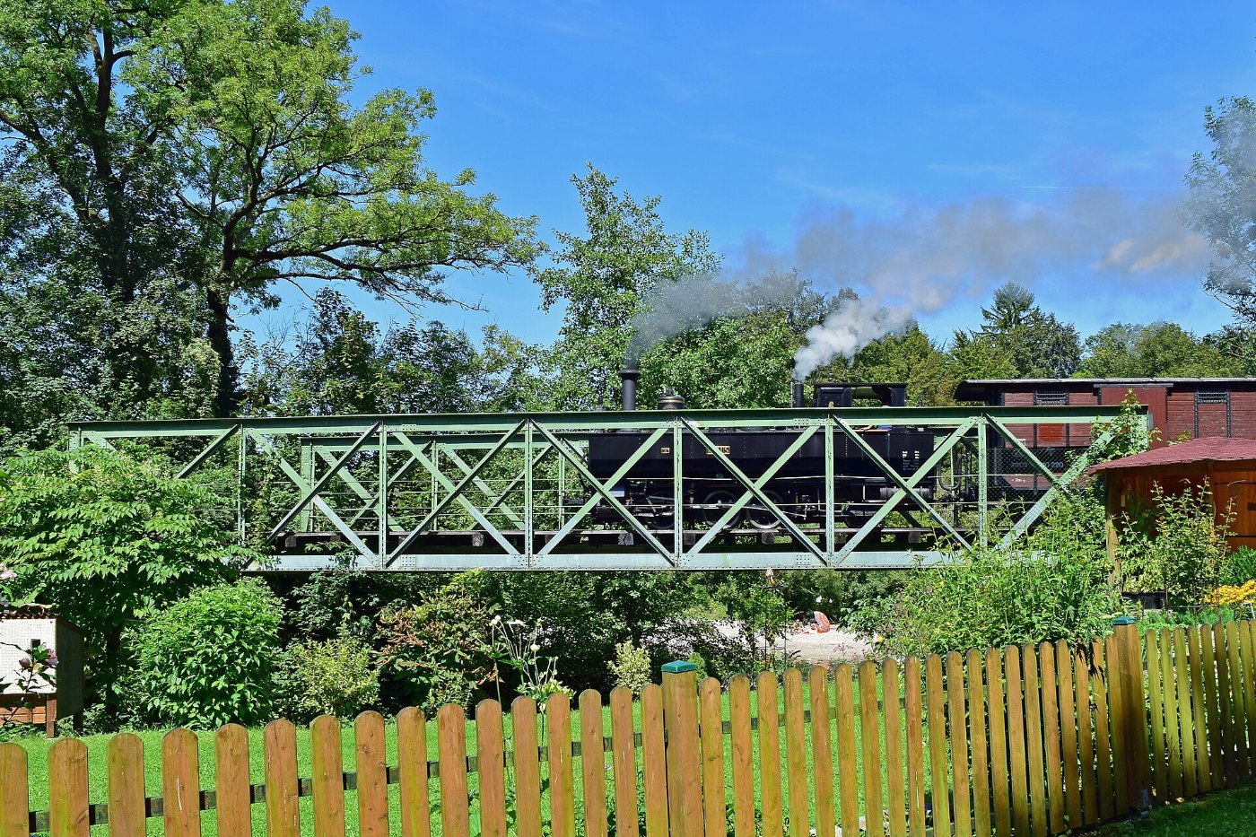 Steyr Christkindl Steyrtalbahn Brücke mit Dampflok Klaus