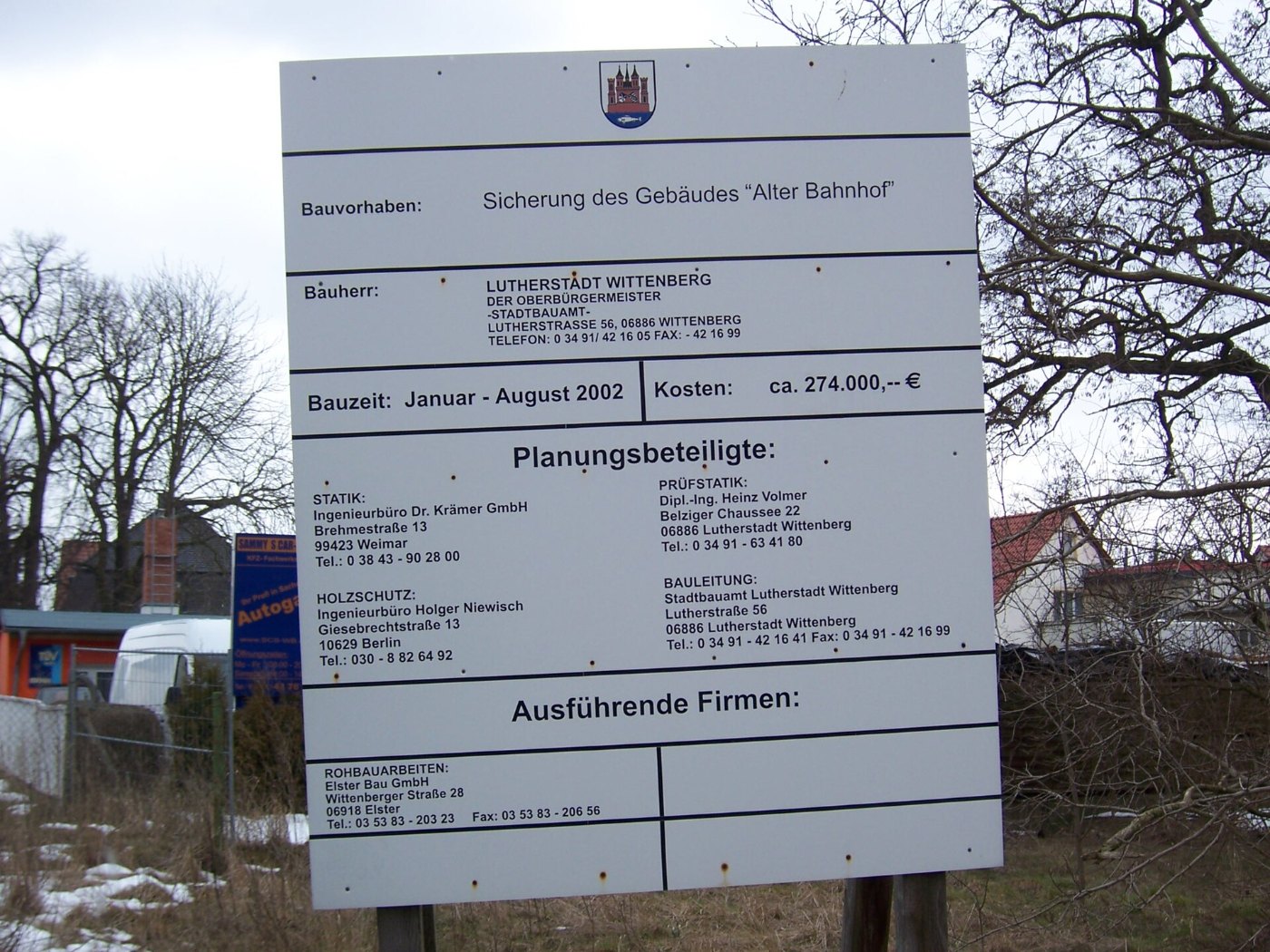 Alter Bahnhof Wittenberg, Infotafel