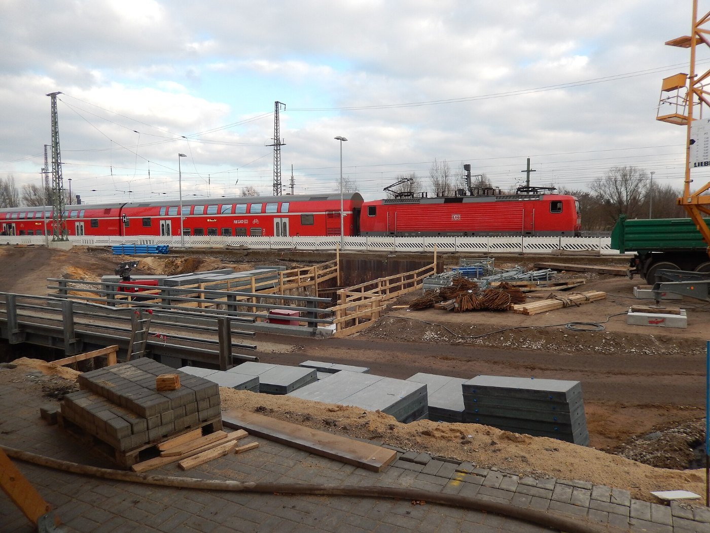 Bahnhof Wittenberg, Baustelle Fußgängertunnel nach Süd 2016 02