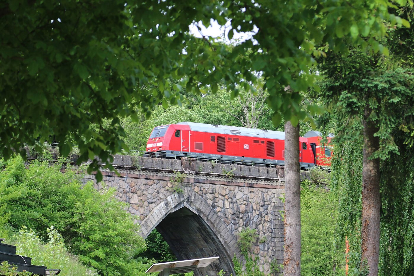 RE3 auf dem Steinaviadukt der Hochrheinbahn