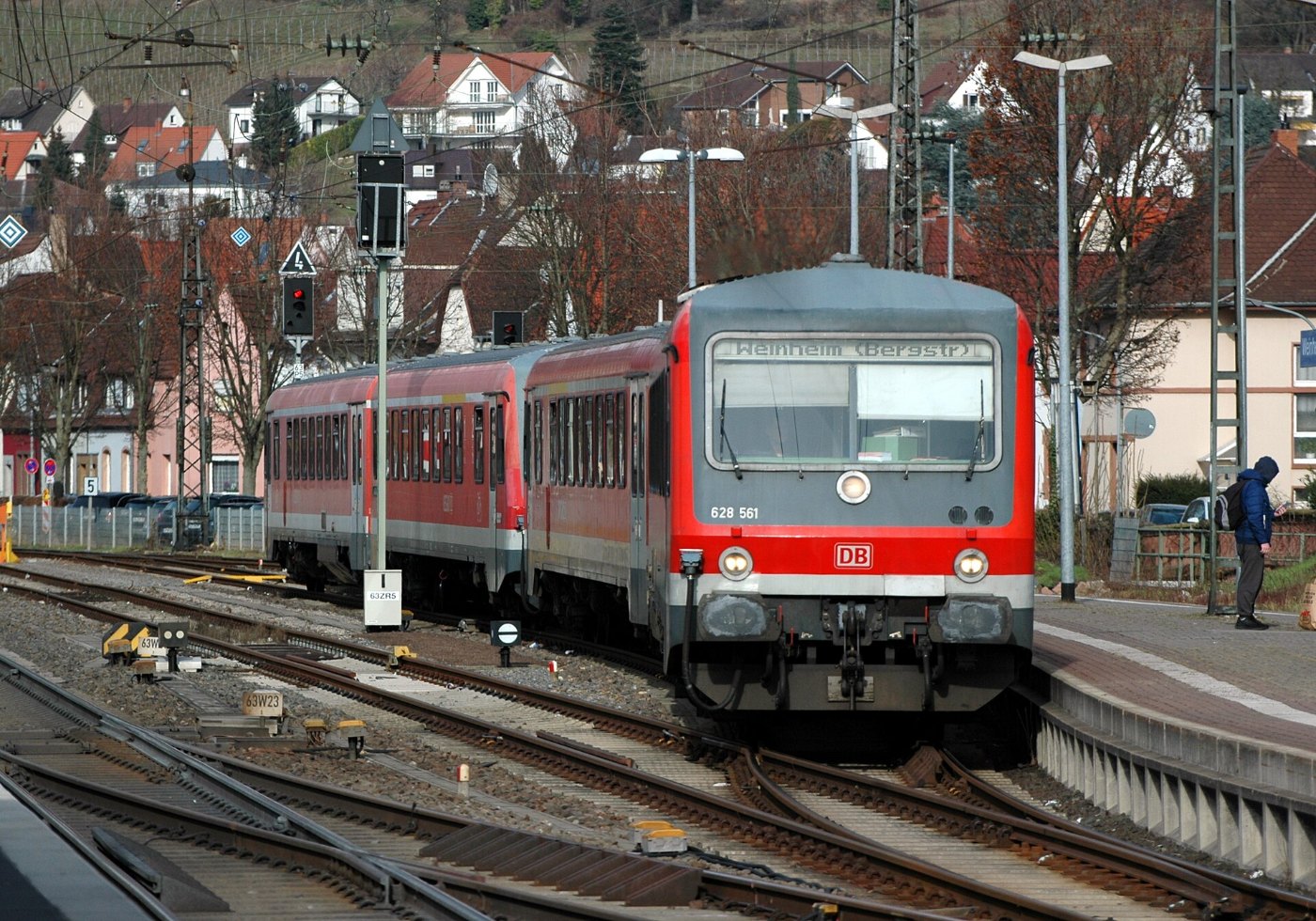 Bahnhof Weinheim DB Baureihe 628 4 628 561 2019 02 13 14 38 15