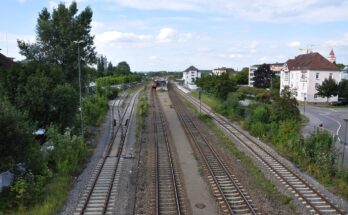 Ravensburg Bahnhof von der Brücke 1