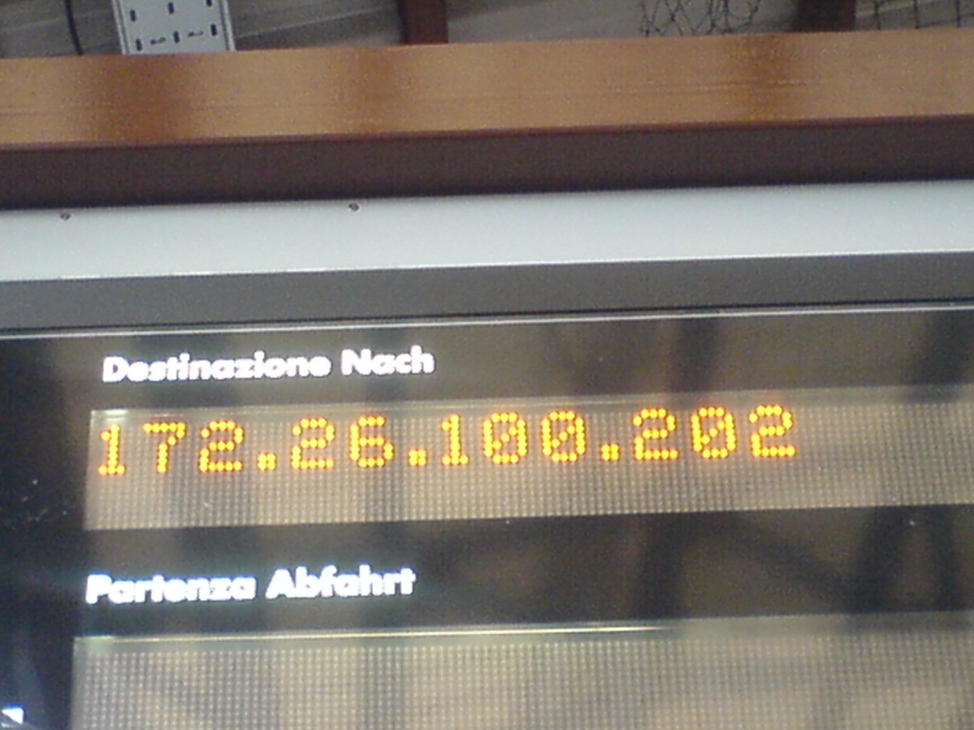 Bozen Hauptbahnhof, defekte Zugzielanzeige