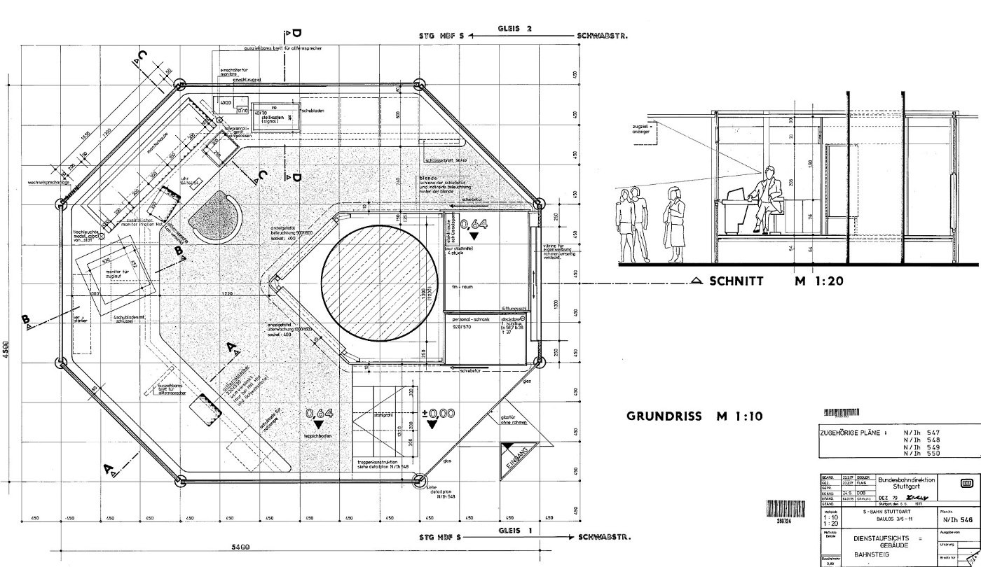 Stuttgart Hbf Dienstaufsichtsgebäude S Bahn Bahnsteig 1 2 Nebengeb. LABW