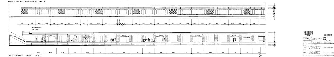 Stuttgart Feuersee S Bahn Geschoss, Wandabwicklung, Silberburgstrasse Ba
