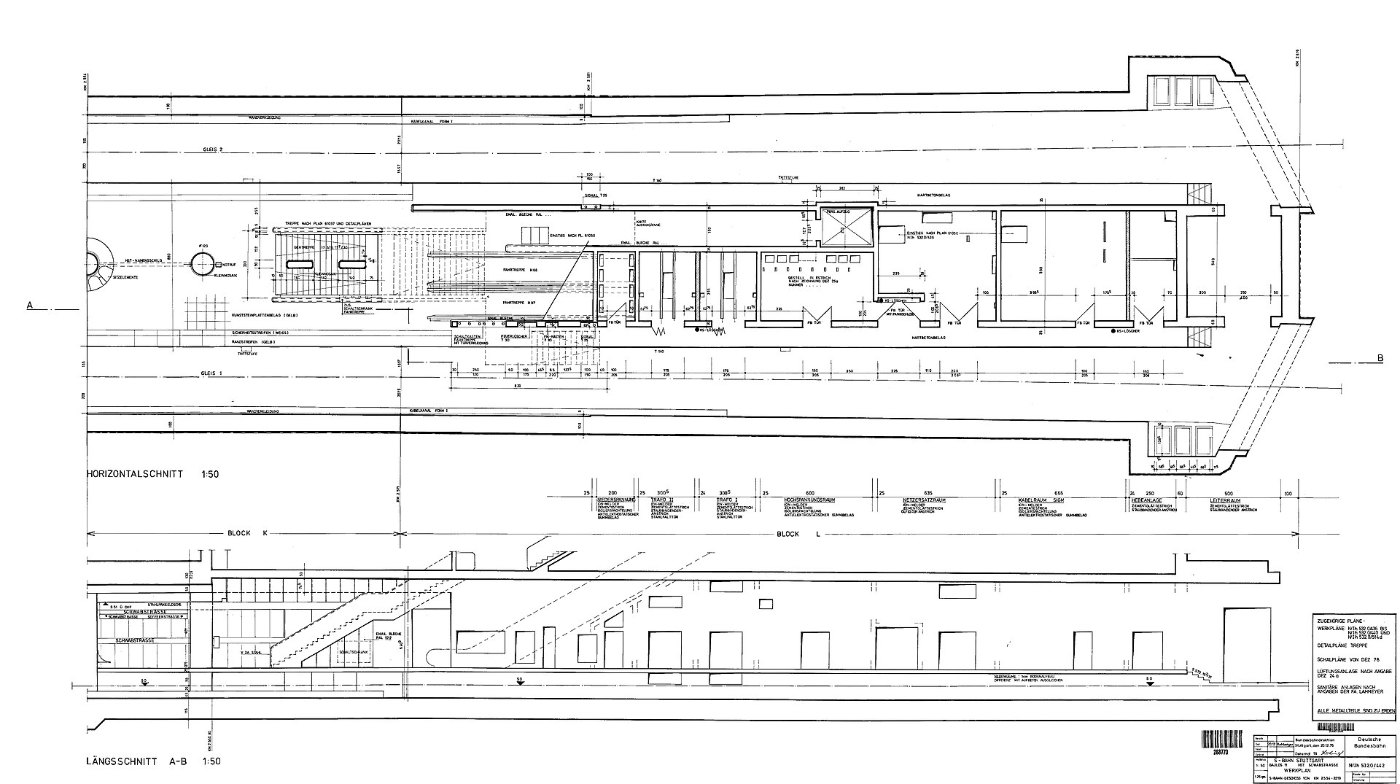Stuttgart Schwabstraße km 2.554 2.619, Werkplan S Bahn Geschoss Bahnstei