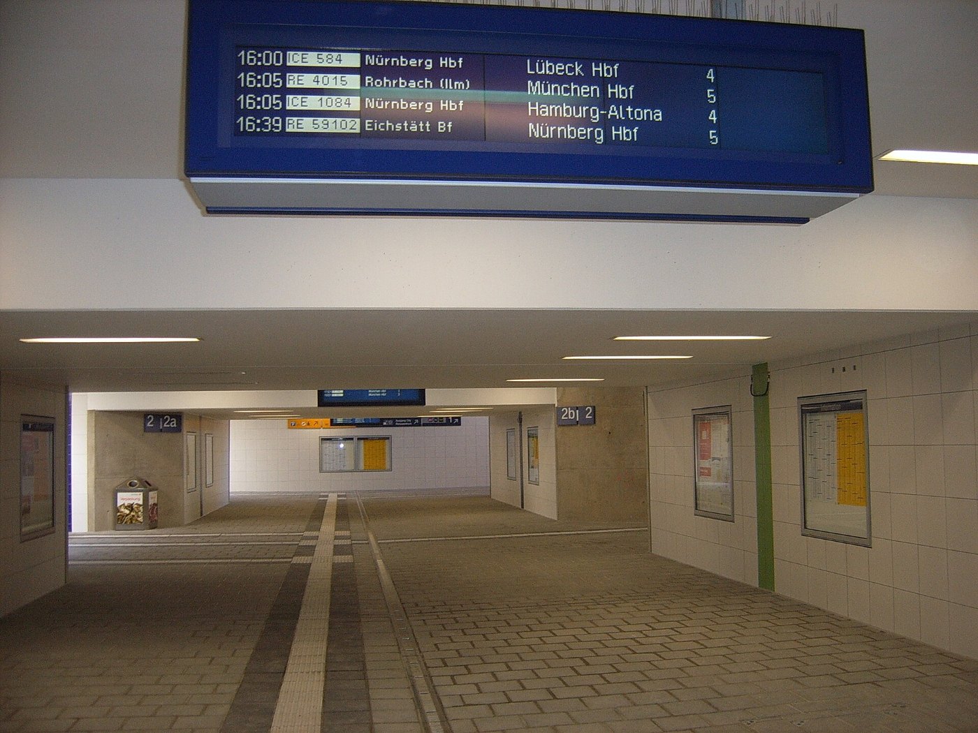 Neue Bahnsteigunterführung Ingolstadt Hbf