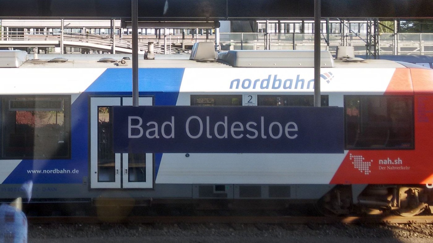 Bahnhofsschild Bad Oldesloe