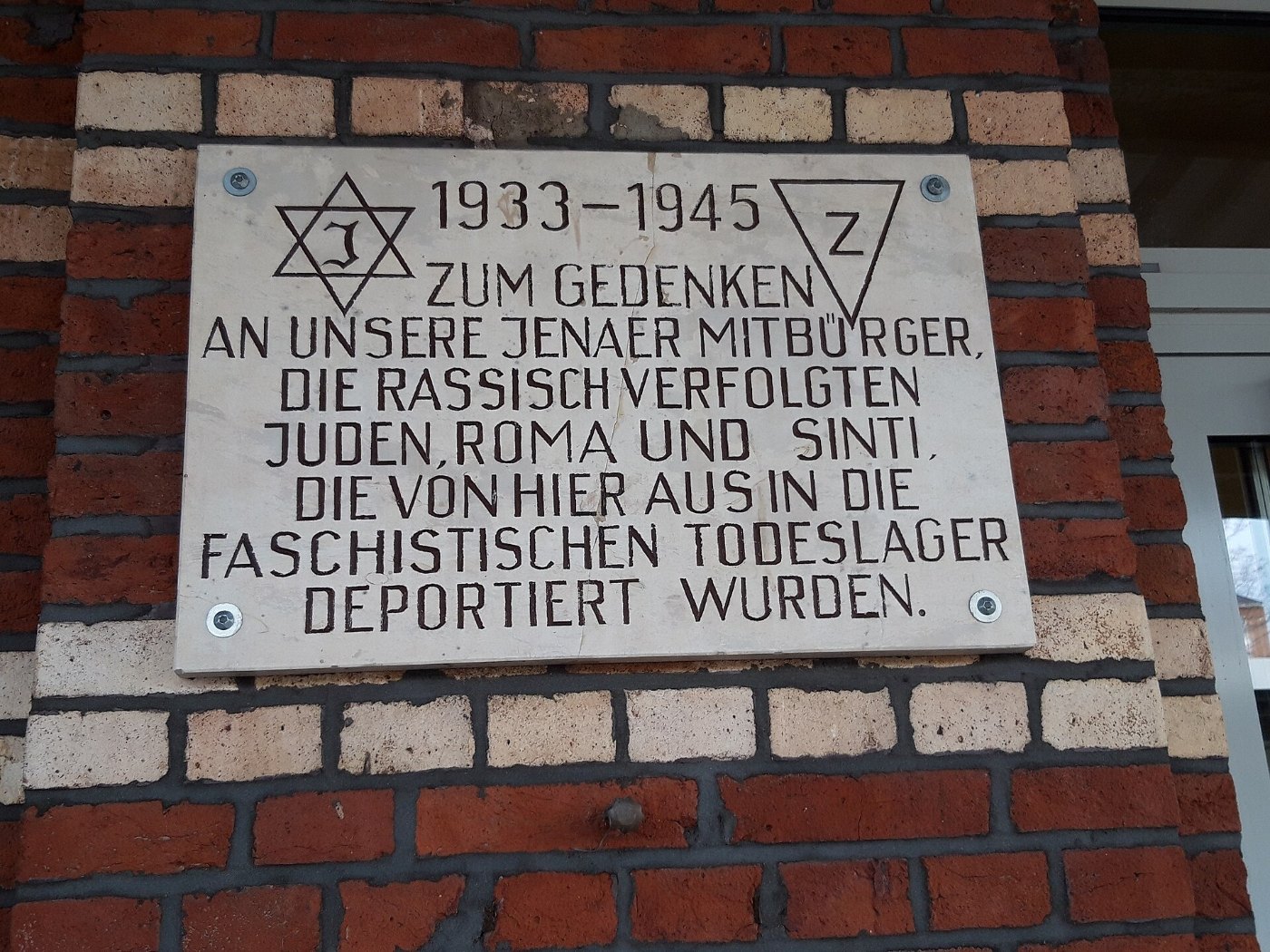 Memory Plaque in Jena West Bahnhof Jena April 2021 (2)