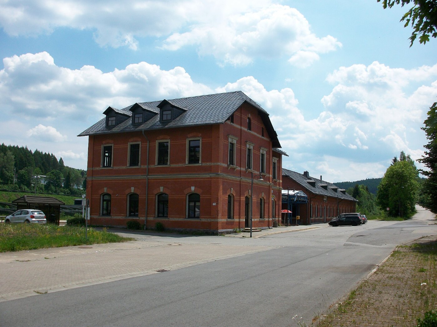 Bahnhof Johanngeorgenstadt Empfangsgebäude Straßenseite
