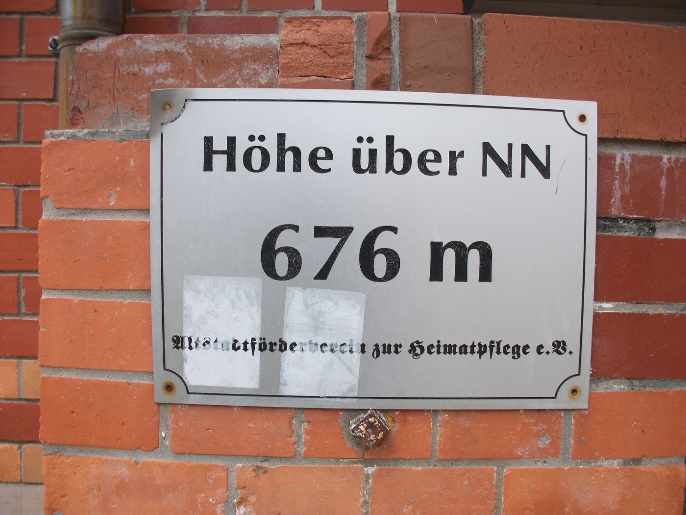 Bahnhof Johanngeorgenstadt, Höhentafel