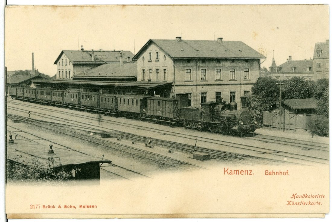 02177 Kamenz 1901 Bahnhof Brück & Sohn Kunstverlag