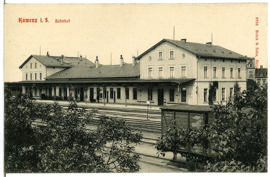 08956 Kamenz 1907 Bahnhof Brück & Sohn Kunstverlag