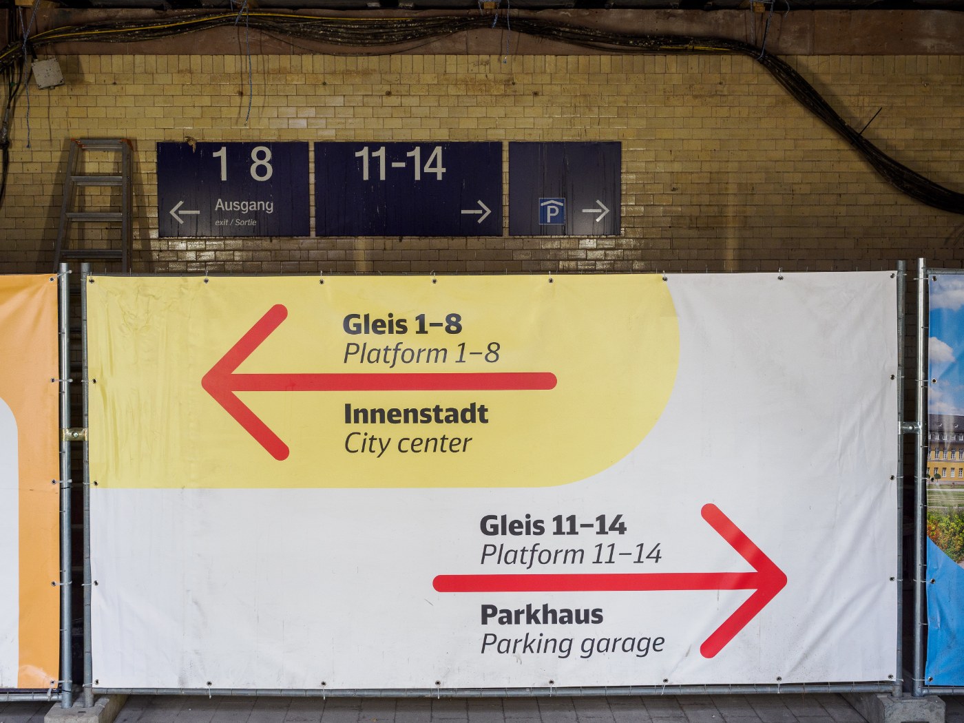 Bauarbeiten in der Unterführung des Hauptbahnhofs Karlsruhe