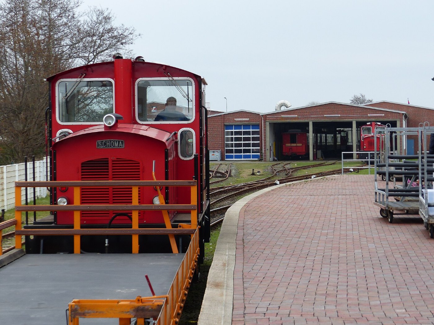 Inselbahn Langeoog Ortsbahnhof Lokschuppen