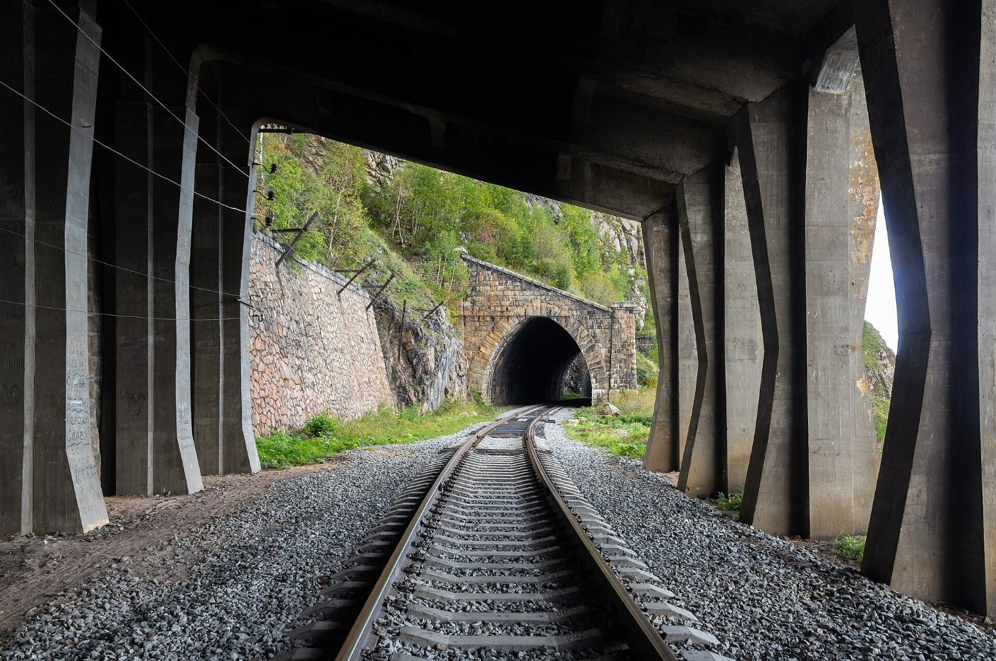 Baikal Railway, Khabartuy railway galleries, Russia