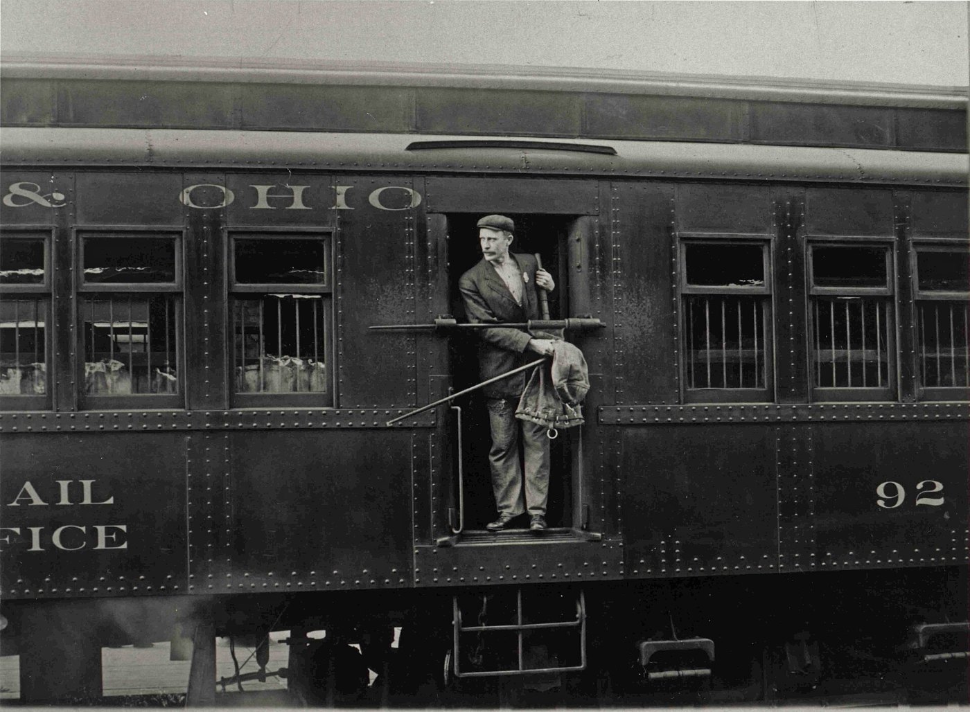 Railway Post Office Clerk in Mail Car