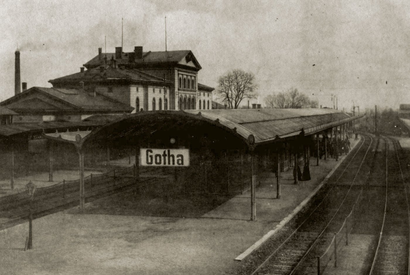 Gotha bahnhof bahnsteig 1900