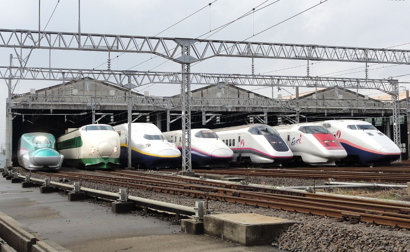 JR East Shinkansen lineup at Niigata Depot