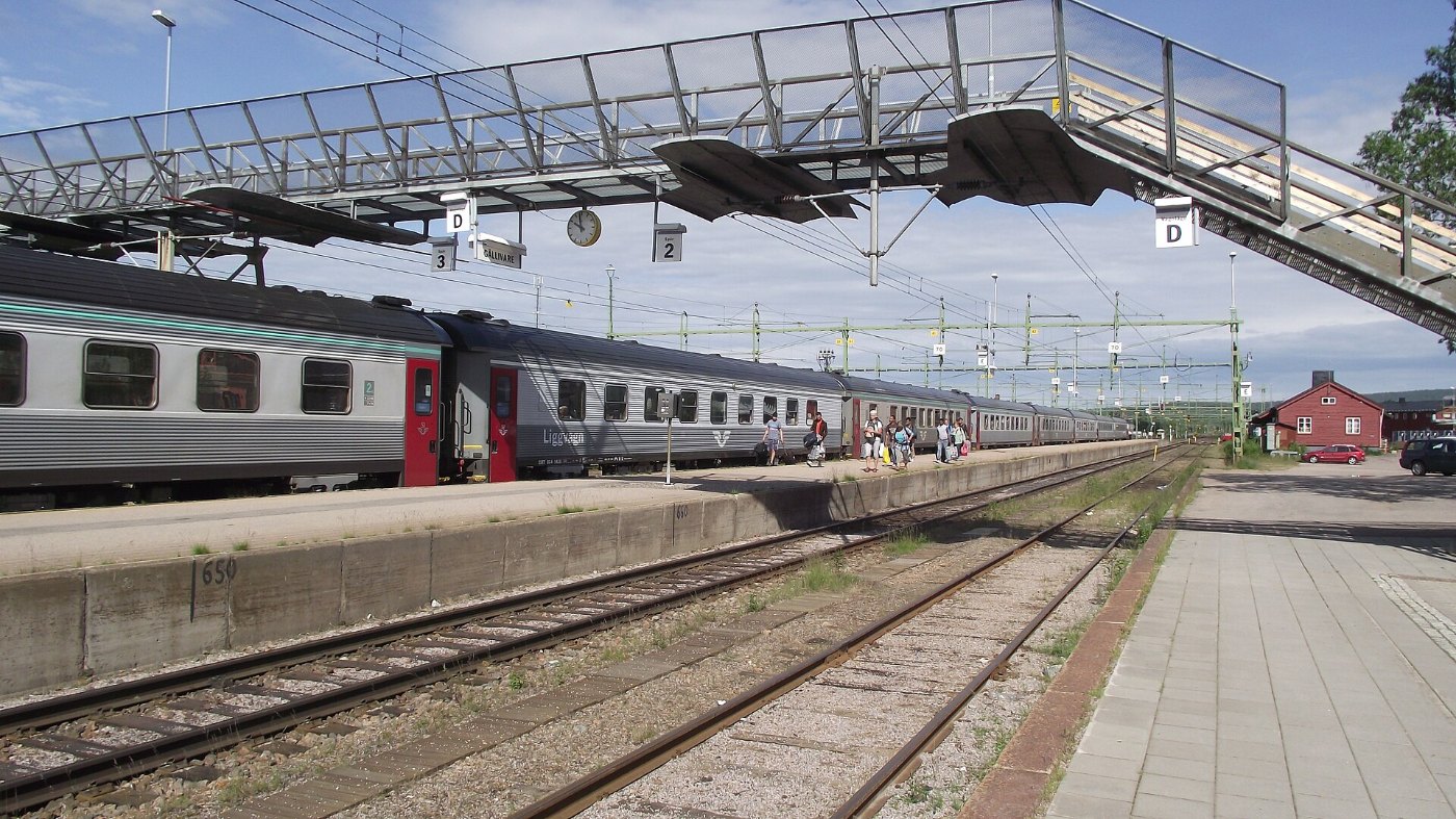 Gällivare station Nattag train to Narvik