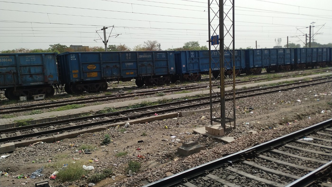 Freight train in the outer of Ghaziabad Junction, India