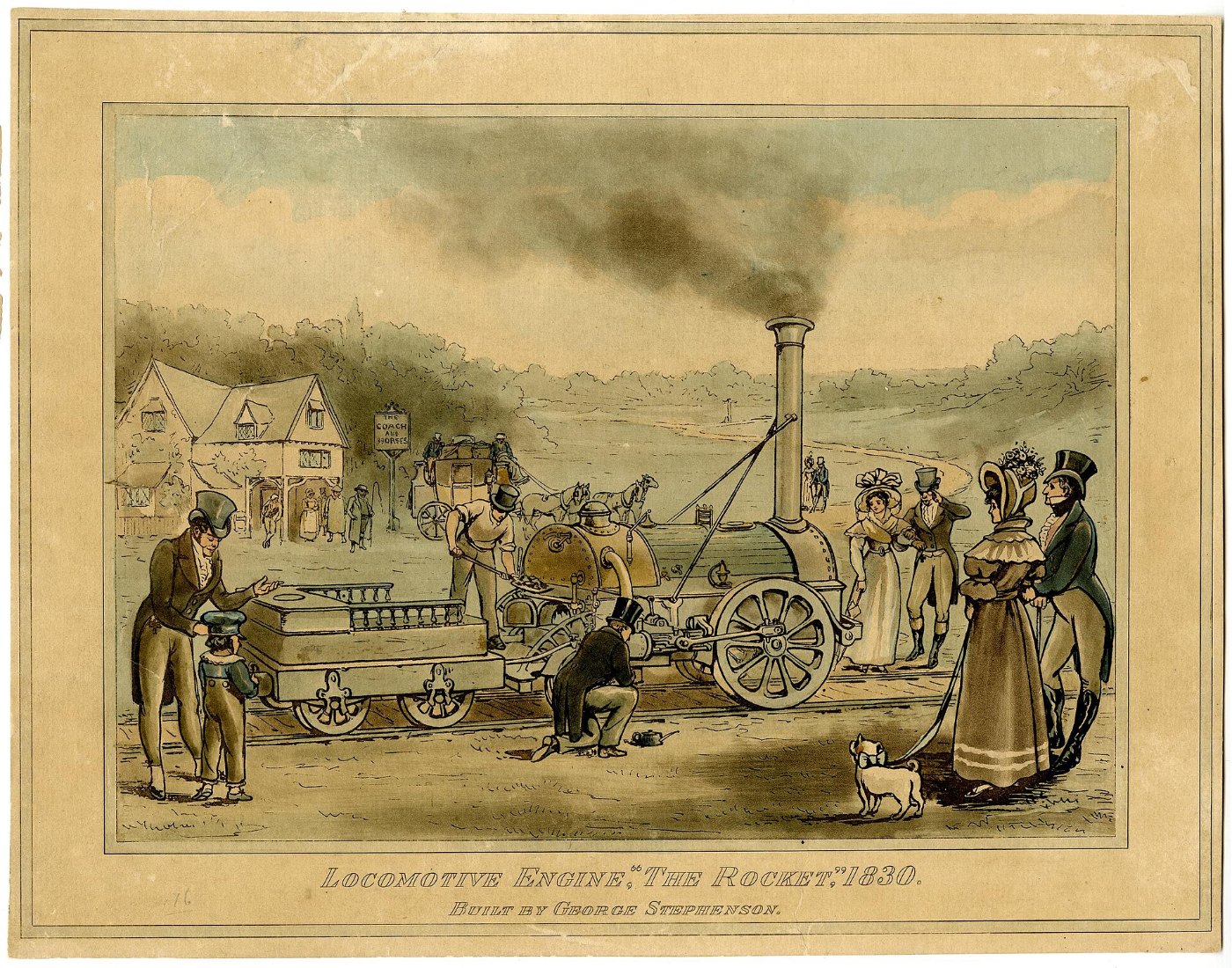 Stephensons Lokomotiv The Rocket (Dumrath 19 Årh Bd 1 S 307)