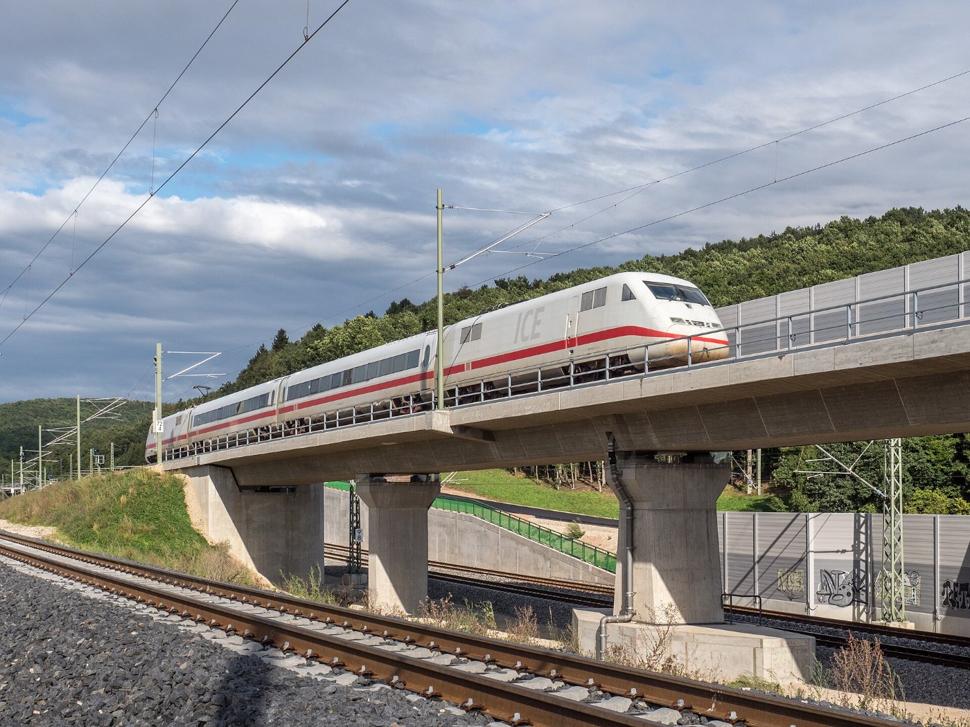ICE Testfahrt Unteroberndorfer Brücke