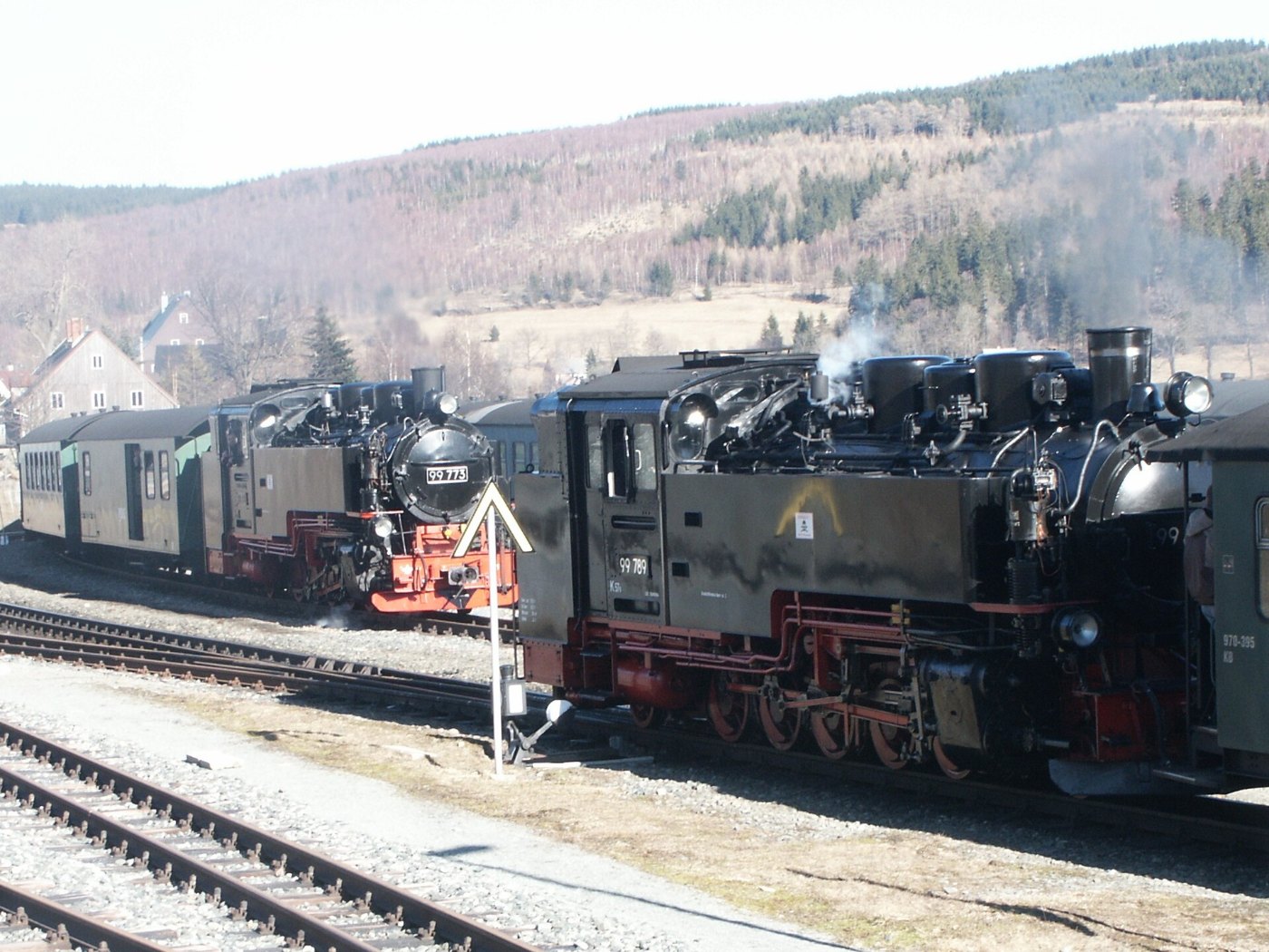 Fichtelbergbahn zugkreuzung hammerunterwiesenthal