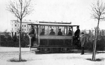 Photo Berlin Lichterfelde Erste elektrische Straßenbahn 1881
