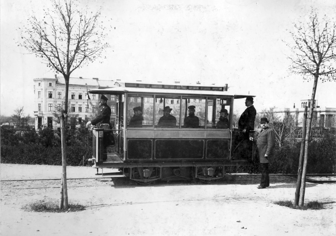 Photo Berlin Lichterfelde Erste elektrische Straßenbahn 1881