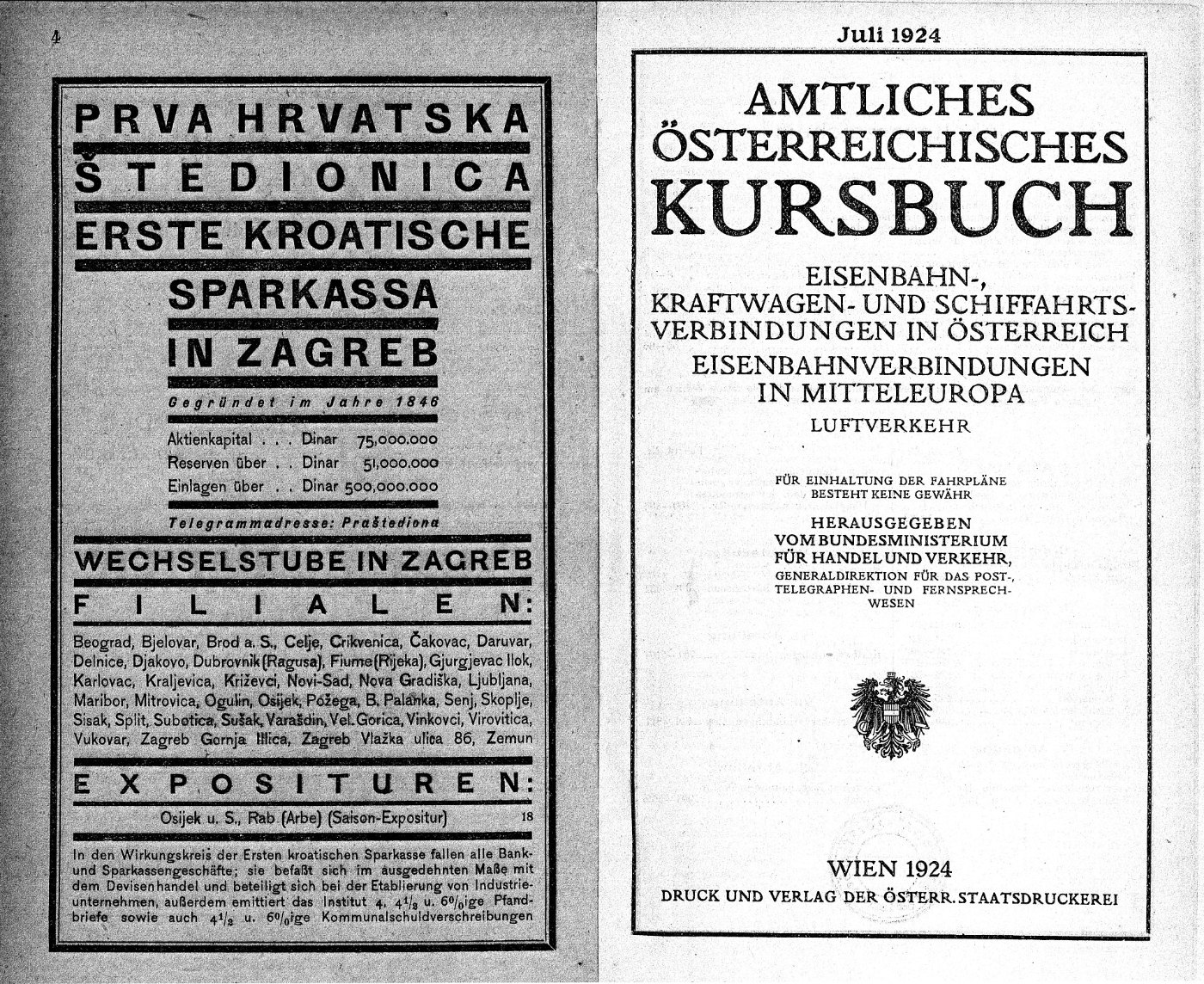 Aushangfahrplan an einem Bahnhof
