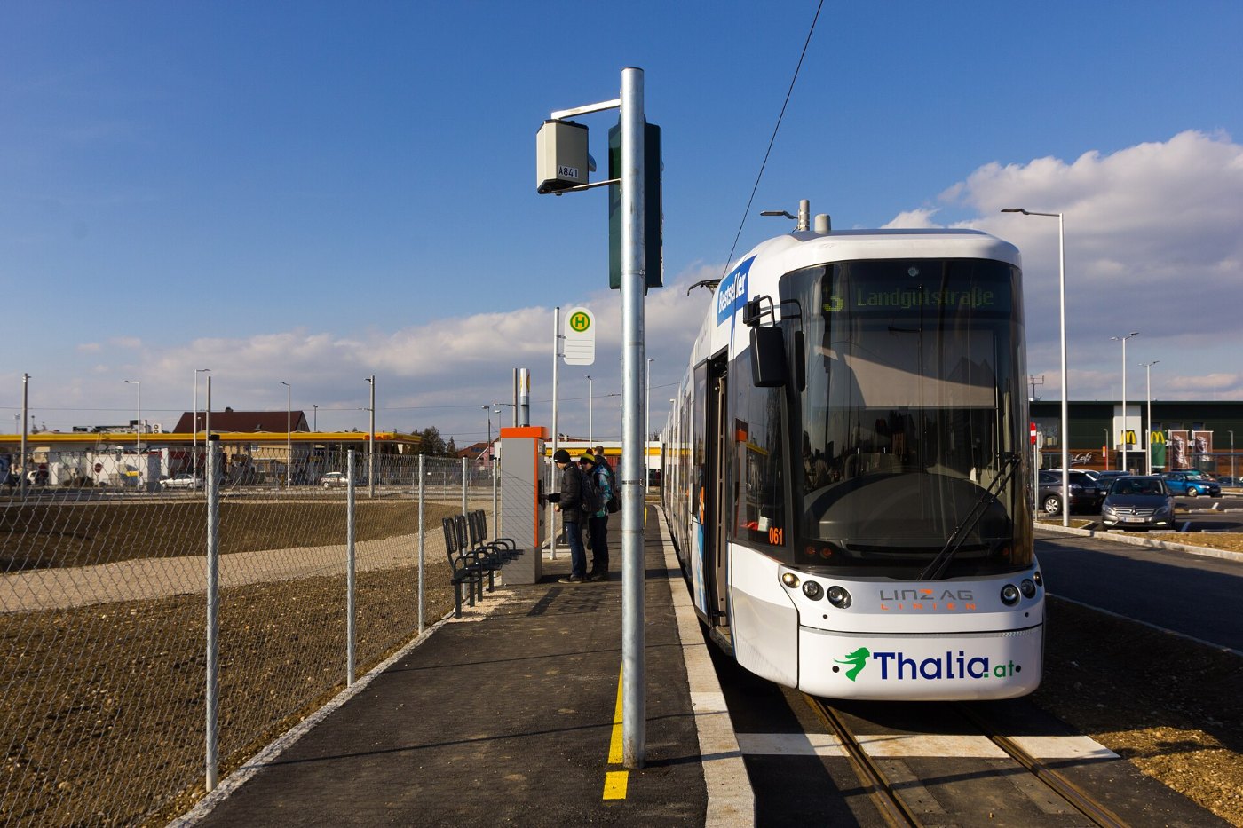 Straßenbahn Wendeschleife Trauner Kreuzung