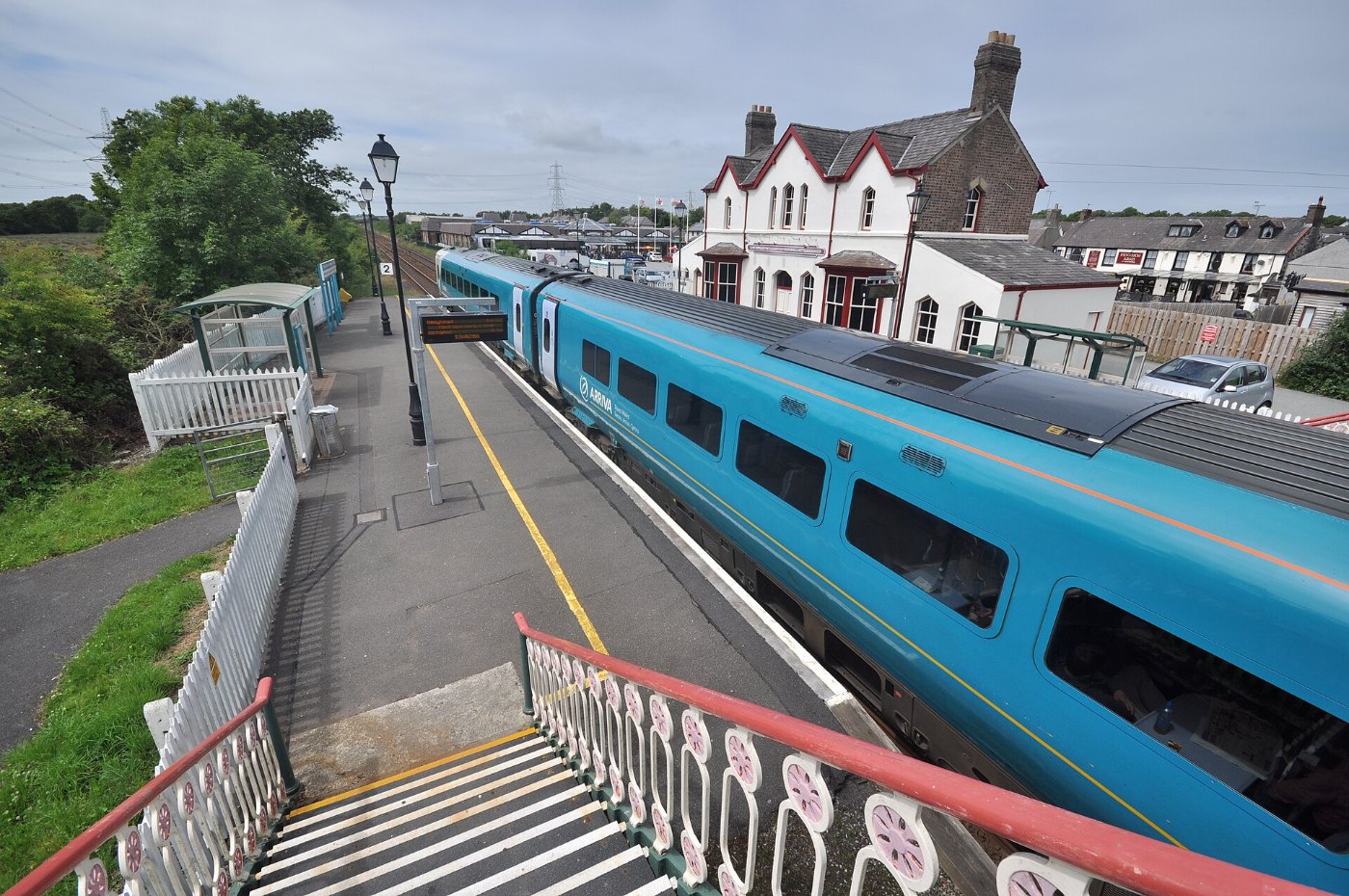 Llanfairpwll railway station from walkway