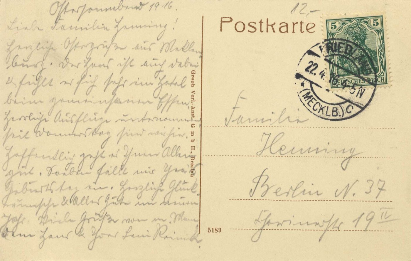 Neubrandenburg, Mecklenburg Vorpommern Wickhaus am Bahnhof (2) (back) (Z