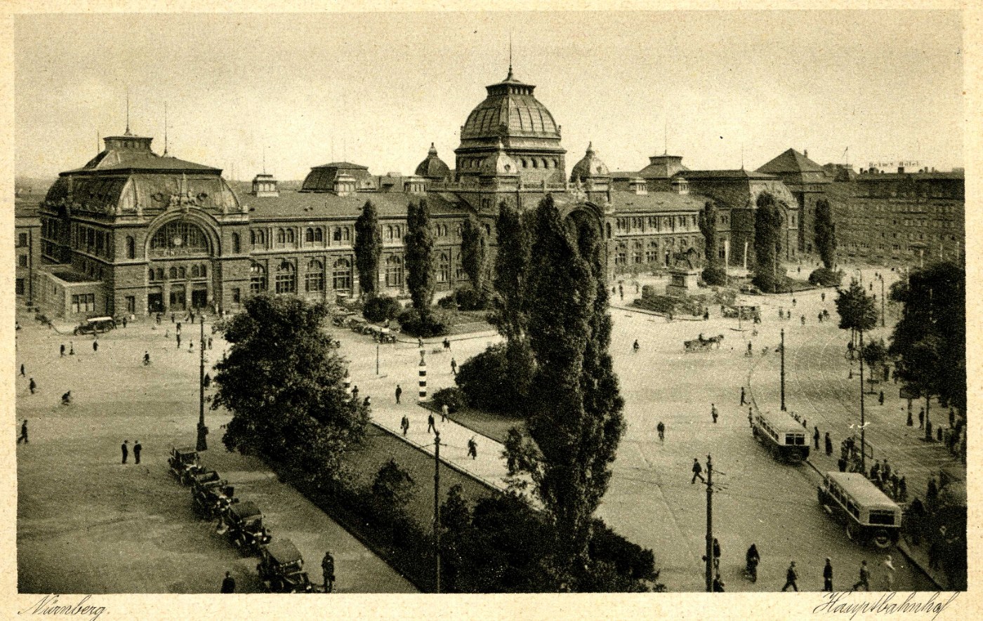 Historische Ansicht des Nürnberger Hauptbahnhofs um 1920