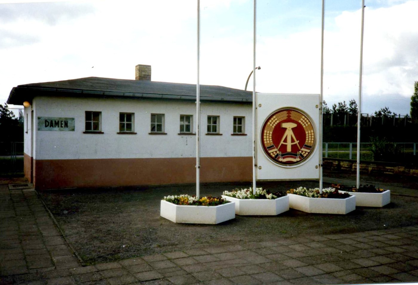 Socialist toilets. Border Crossing, Bahnhof Oebisfelde DDR, Apr 1990