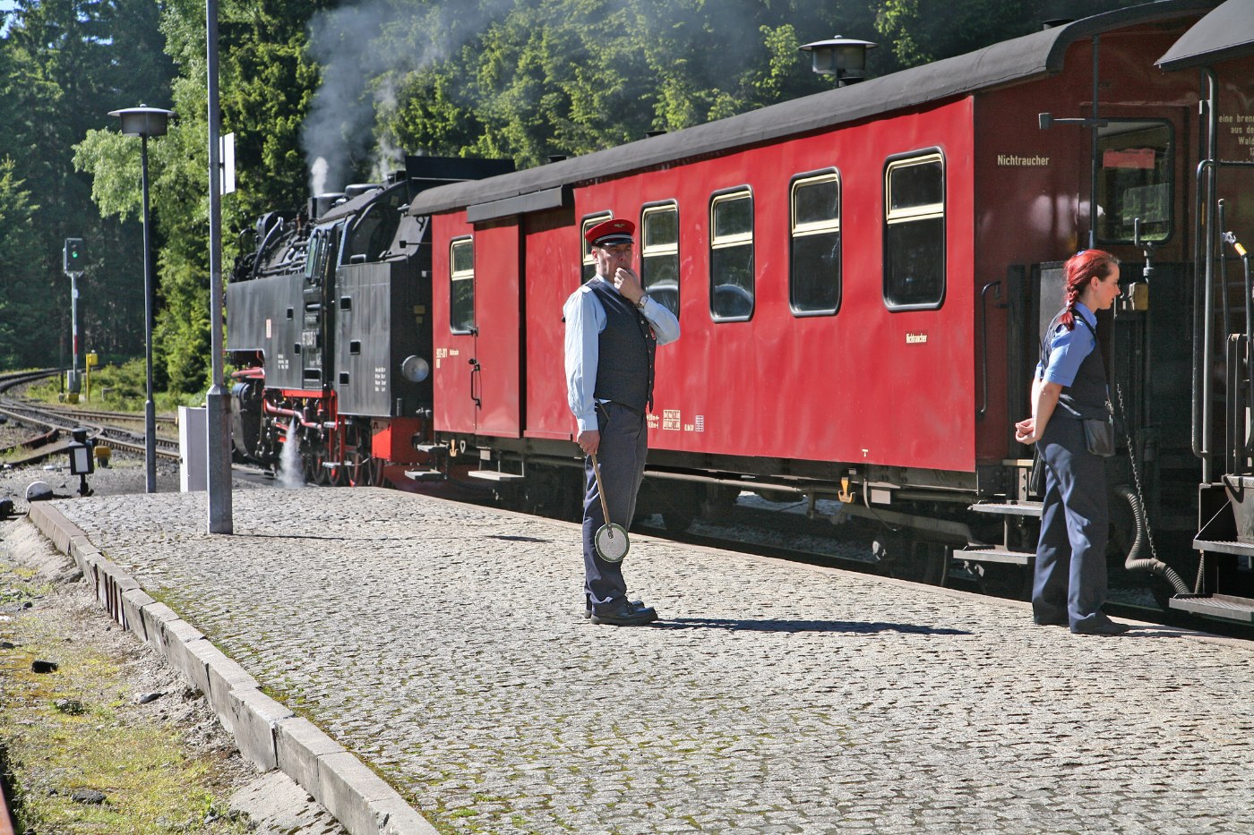 Dampfzug der Brockenbahn auf der Strecke