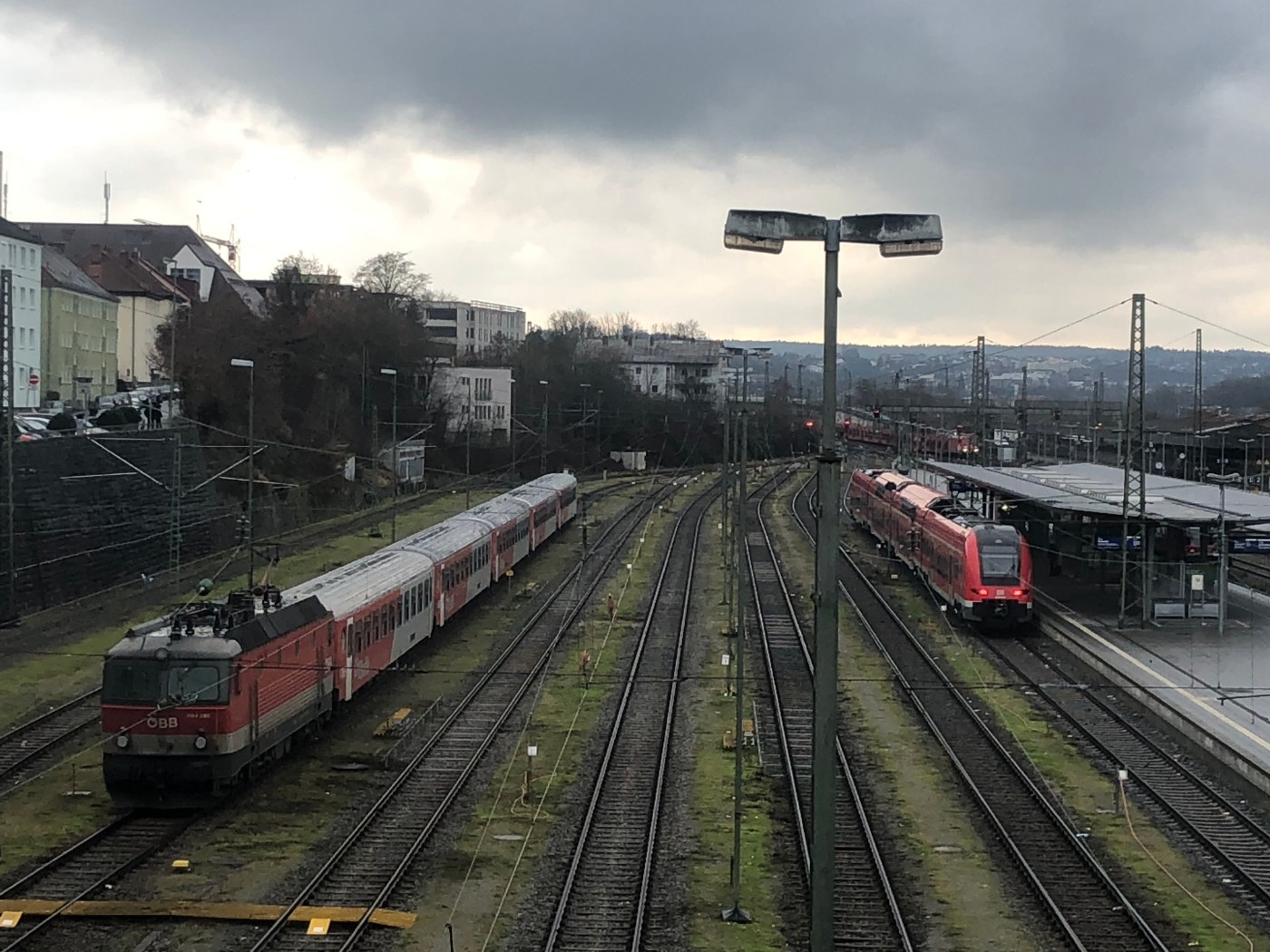 Blick auf den Passauer Hauptbahnhof