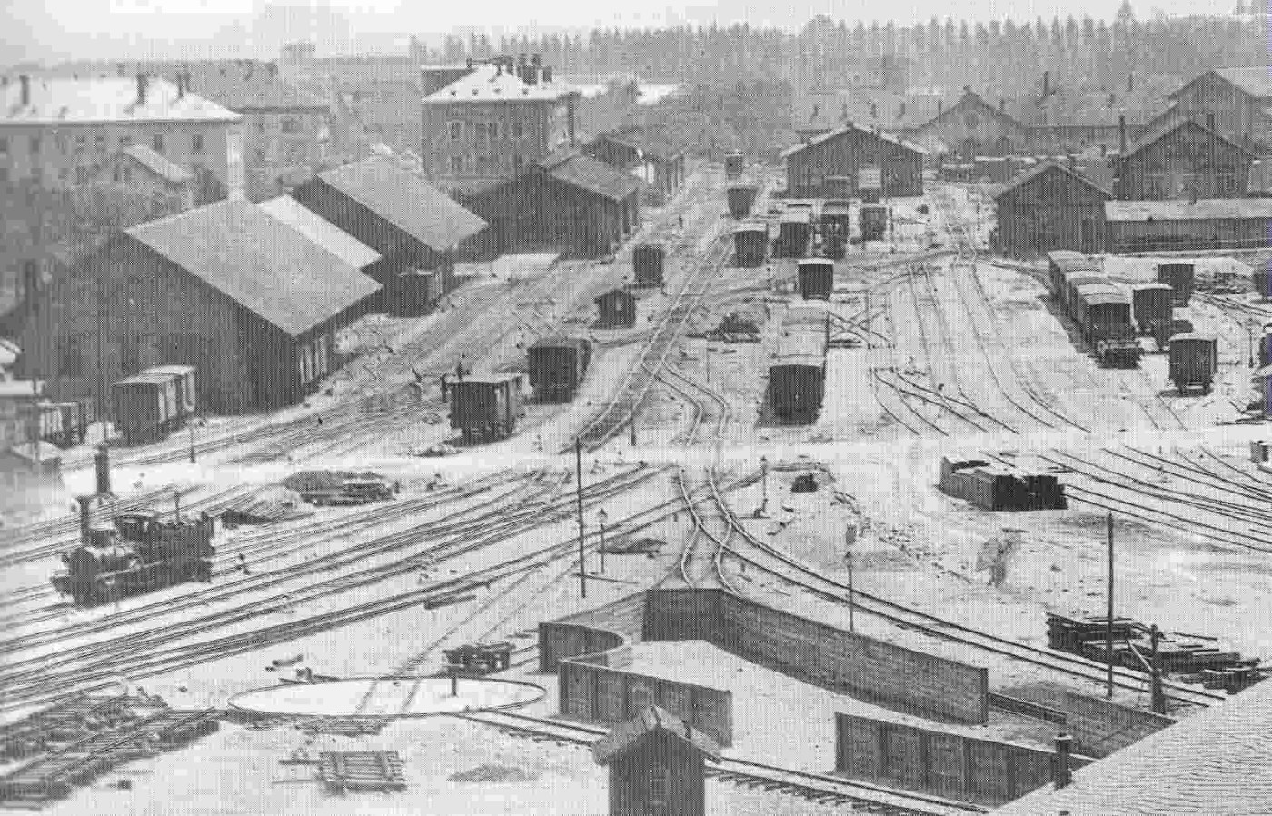 Bahnhof Ulm, historische Aufnahme 1870