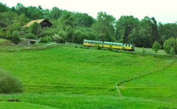Zahnradbahn der Wendelsteinbahn am Berg